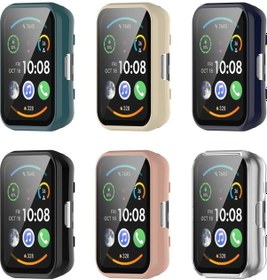 Resim Sones Huawei Watch Fit Pc + 9h Temperli Film Entegre Saat Koruyucu Kılıf 