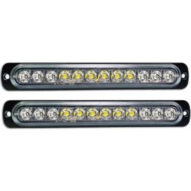 Resim Quirky Quar 12LED Güvenlik Acil Durum Yanıp Sönen Işıklar, 12V-24V Flaş Uyarı Işığı, Beacon Beacon LED Işık Çubuğu, Mavi+Beyaz (Yurt Dışından) 