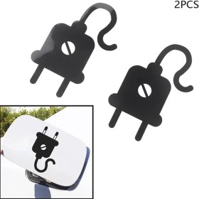 Resim Elektrikli Araba Depo Kapağı Fiş Priz Resmi Sticker Etiketi Siyah Renk 14CM 