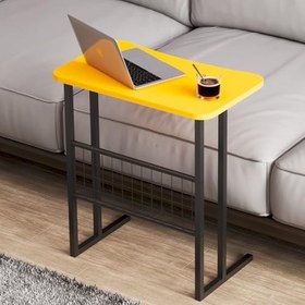 Resim interGO Metal Ayaklı Laptop Sehpası Koltuk Sehpası Kahvaltı Masası Çalışma Sehpası - Sarı 