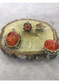 Resim Kehribar Taşlı Gümüş Set 925 Ayar (372671266) 