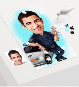 Resim Bk Gift Kişiye Özel Bay Trafik Polisi Karikatür 240 Parça A3 Puzzle - 1 