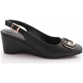 Resim Dgn 24338 Kadin Arkadan Bağlamali Dolgu Topuklu Ayakkabi 24338-2428-R1534 Siyah 