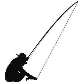 Resim Olta Balıkçısı Oto Motor Laptop Duvar Folyo Sticker 40 X 44 