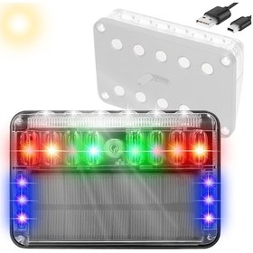 Resim Leezsing Güçlü Mıknatıslı Solar Led Araç Uyarı Lambası - 3 Işık Modu, Usb Şarj, Ip67 Su Geçirmez Siyah Siyah 
