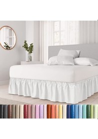 Resim Baza Fırfırı & Çift Kişilik & Beyaz Ranforce Kumaş Beyaz 