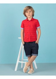 Resim Denokids Ollie&Olla Kırmızı Erkek Çocuk Gömlek Çok Renkli 