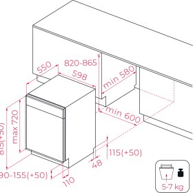 Resim Teka - Dfı 46710 Eu Wh - Tam Ankastre Dijital Ekranlı Bulaşık Makinesi - 5 Programlı 12 Kişilik - 60 cm - 114270035 