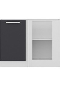 Resim Minar Mutfak Alt Modül 1k1r 105cm Köşe Dolap Beyaz/antrasit - A1 