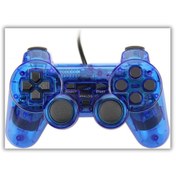 Resim PS2 Controller Oyun Kolu Titreşimli Gamepad Joystick Mavi Cosmostech