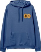 Resim Bitcoin Baskılı Hoodie-Royal Mavi Lambuka Store