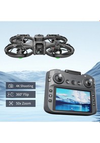 Resim İdragon U9 Katlanabilir Mini Drone Ekranlı Kumanda Fırçasız Motor Hd Kamera Çift Bataryalı 