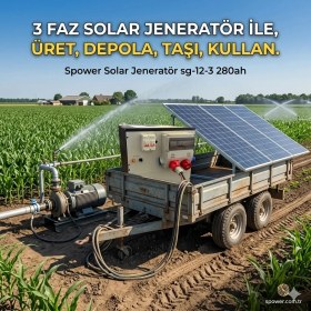 Resim Spower Energy Solar Hibrit Jeneratör Sg-12-3 Faz 12 Kw 280AH 