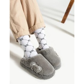 Resim Berchill Kadın Ev Terliği Peluş Terlik Çeyiz ve Bohça Terliği Ses Yapmaz Kalın Taban 