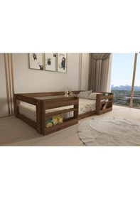 Resim Herseycik Ninnimo Montessori 90X190 Yatak Uyumlu Karyola M6-2 Ceviz 