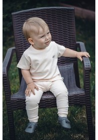 Resim Atlasyael Atlas&yael %100 Organik Gots Belge İpek Apreli Pamuk Kısa Kollu Bebek T-shirt - Somon 