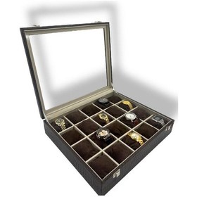 Resim RichBox 20'Li Saat Kutusu Timsah Kahve 