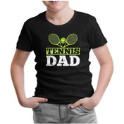 Resim Tenis - Baba Siyah Çocuk Tshirt 