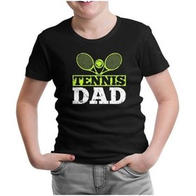 Resim Tenis - Baba Siyah Çocuk Tshirt 