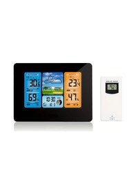 Resim Challenger Siyah Kablosuz Outdoor Termometre Sensorlu Ev Hava Istasyonu Ic Dis Sicaklik Monitoru 