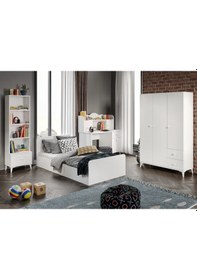Resim Akasya Modern Genç Odası Takımı Beyaz - 4 Parçalı Ve Tamamı 1. Ka Beyaz 