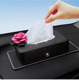 Resim Xuweiwei Elmas Güllü Pu Deri Araç Mendillik Kaymaz Örtü Sun Visor Ve Sırtlık İçin 