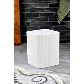 Resim Özbience Çizgili Kare Kapaklı Klikli Çöp Kovası - Banyo ve Mutfak Temizliği 