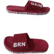 Resim BRN B051-10 Unisex Çocuk Bordo Kaymaz Taban Deniz Plaj Günlük Yürüyüş Terlik 