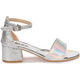 Resim Kiko Kids Sheila Günlük Kız Çocuk 3 Cm Topuklu Sandalet Abiye Ayakkabı Gümüş Gümüş 