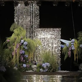 Resim 5'li 1 Metre Ayna Pullu Şeritler Parti Düğün Ev Dekoru 