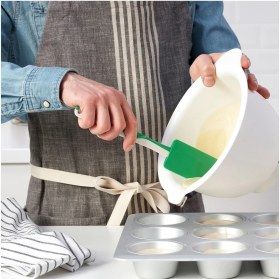 Resim IKEA Gubbröra Yeşil-Beyaz Spatula, Pabjuda Paslanmaz Çelik Çırpıcı 2 Adet 