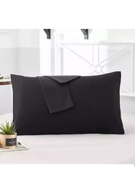 Resim Siyah Renkli Pamuklu Ranforce Kumaştan Yastık Kılıfı 2 Adet 