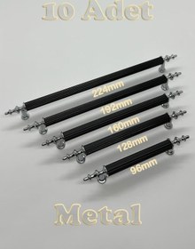 Resim Tuana Rustik Alüminyum Metal Lüks Modern Mobilya Çekmece Mutfak Dolabı Kulpu Siyah-krom 192mm 10 Adet Siyah-krom 