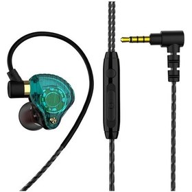 Resim Qkz Sk3 3.5 MM Kablolu Çift Sürücü Kulaklık Stereo Bas Sporcu Koşu Kulaklık Hıfı Monitör Kulakiçi Mic Ile Handsfree 