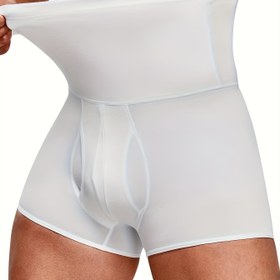 Resim JUNLAN Erkekler için Yüksek Bel Karın Kontrolü Şekillendirici Boxer Külot - 4--1 Kompresyon Bacak & Core, Dikişsiz Dar Kesim Şekillendirme Pantolon Benzeri Külotlar, İnce Ayağı Kapatma Özelliği ile Nefes Alabilen ve Elde Yıkanabilir - Spor Salonu, Ameliyat Sonrası, Günlük Giyim (Çok Renkli Seçenek) - Tek Ton Beyaz ve Diğer Renkler Mevcut, Çift Katmanlı, Sıkı İlave Fit, Sorunsuz Tasarım, Uzun Süre Konforlu, Men Waist Trainer, Plus Boyutta Vücudu Şekillendiren ürün 