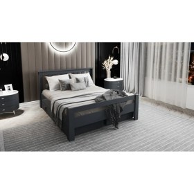 Resim Ninnimo Ni̇nni̇mo Arya Çi̇ft Ki̇şi̇li̇k 160X200 Yatak Uyumlu Antrasit Çekmeceli̇ Karyola - Açy-4 
