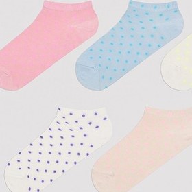 Resim Penti Multicolor Dots 5li Patik Çorap Mavi Pembe 