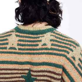 Resim Kozmik Jacquard Oversize Örme Kazak - Mor / M 