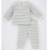 Resim Defacto Erkek Bebek Çizgili Uzun Kollu Fitilli Kaşkorse Pijama Takımı B1950a523wner238 Defacto