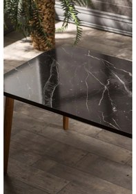 Resim Uslucan Alışveriş Zigon Sehpa Ve Orta Sehpa Set Ahşap Kr Torna Siyah Mermer Desen Çok Renkli 