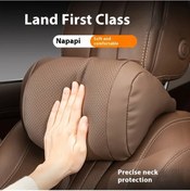 Resim Gaojunshop01 1 Adet Lüks Napa Araç Başlığı Bel Desteği Beyaz Tüm Araçlara Uyumlu 