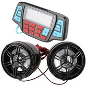 Resim Synodicmonth Motosiklet Mp3 Müzik Çalar Ses Eller Serbest Bluetooth Stereo Hoparlör Fm Radyo Su Geçirmez Ses Sistemi 