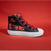 Resim El Yapımı Beyaz Kanvas Ayakkabılar, Tanjiro Kamado Desenli Siyah 