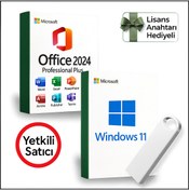 Resim Microsoft Windows 11 + Office 2024 Pro Plus Kurulum Dosyalı USB Bellek 16GB (Lisans Anahtarı Hediyeli) 