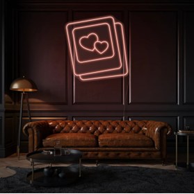 Resim HONEY CONCEPT Sevgi Dolu Kalpli Fotoğraf Kartı Neon Led 