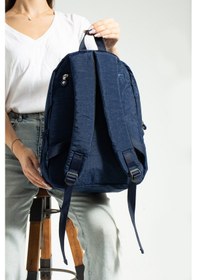Resim Nemo Bags Lacivert Unisex Okul Çantası, Crinkle Su Geçirmez Kumaş, Laptop Seyahat Sırt Çantası, 24 Lt, 40x30cm Lacivert 