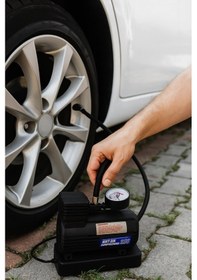 Resim 250 Psı 12v Taşınabilir Mini Hava Kompresörü Oto Lastik Şişirme Pompası Araba, Motosiklet, Bisiklet Uyumlu 
