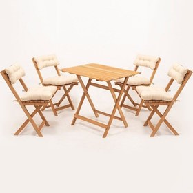 Resim 4+1 Minderli Balkon Bahçe Mutfak Bistro Set Katlanır Masa-sandaly 