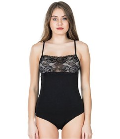 Resim Moon Wear Dantel Yaka Askılı Çıtçıtlı Kadın Body 312 Gri 