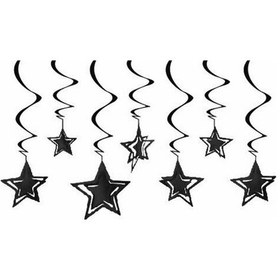Resim 10 Lu 3d Yıldız Tavan Sarkıt Süs Siyah Standart 